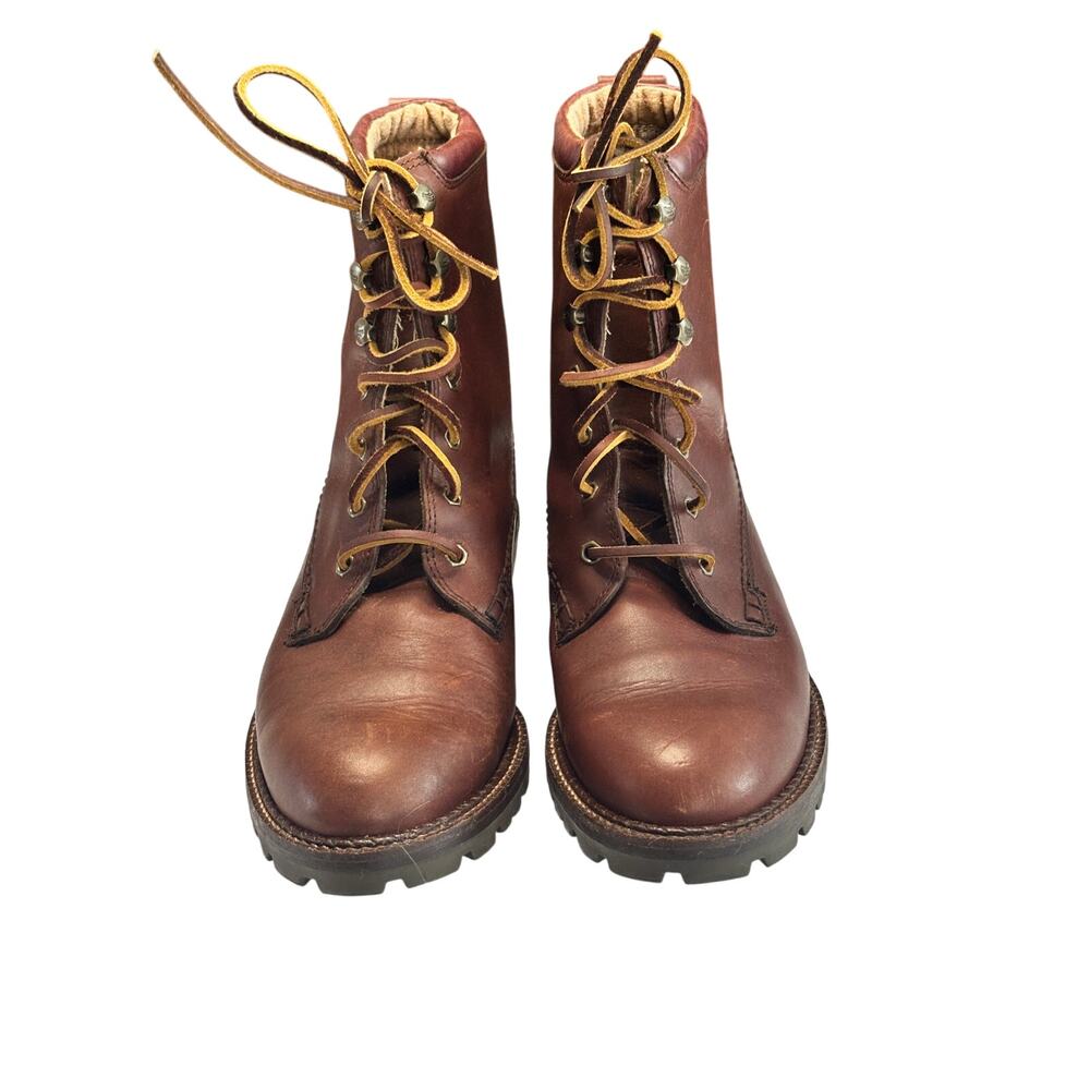 G.H. Bass & Co Brown Leather Combat Boots Heritage Shoe Co Women size 9.5